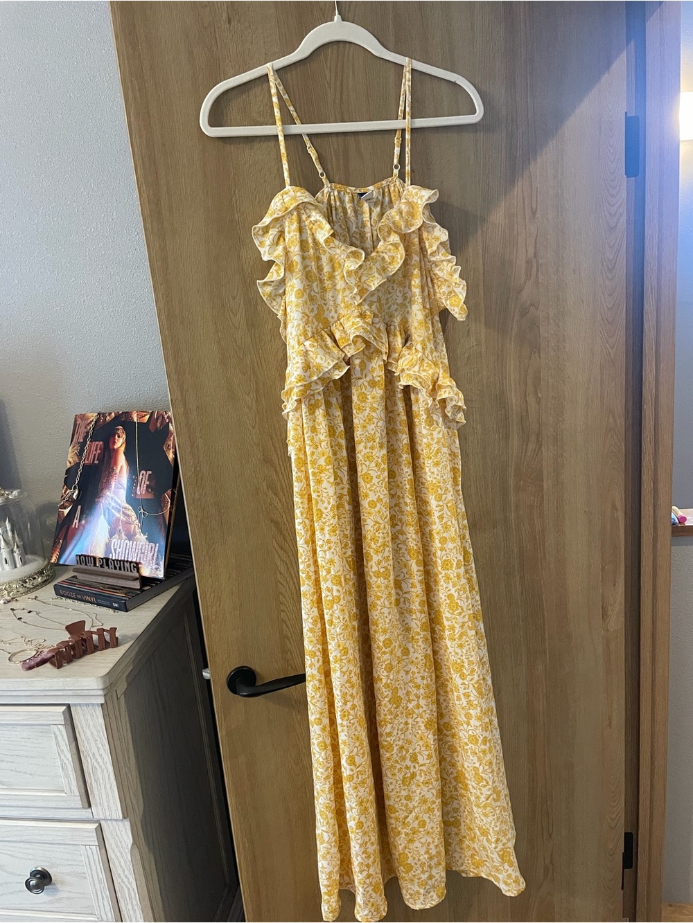Old navy Yellow Floral Ruffle Maxi Dress - Sleeveless Dress